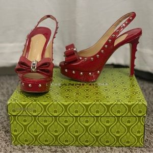 COPY - Red spiked Gianni Bini peep toe heels size 6.5